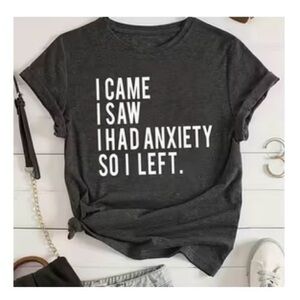 Gray Graphic T-Shirt with Bold Text